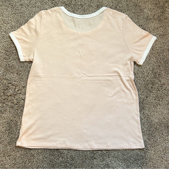 American eagle link pink top w/ white hemming - Picture 4 of 4